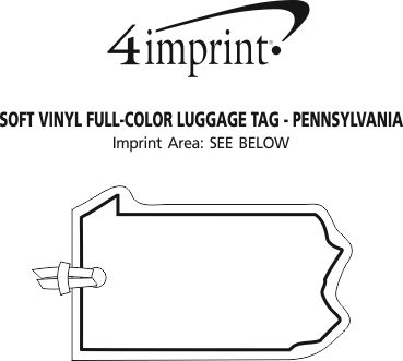 Imprint Area of Soft Vinyl Full-Color Luggage Tag - Pennsylvania