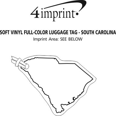 Imprint Area of Soft Vinyl Full-Color Luggage Tag - South Carolina