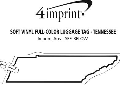 Imprint Area of Soft Vinyl Full-Color Luggage Tag - Tennessee