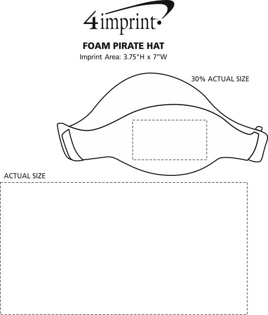 Imprint Area of Foam Pirate Hat