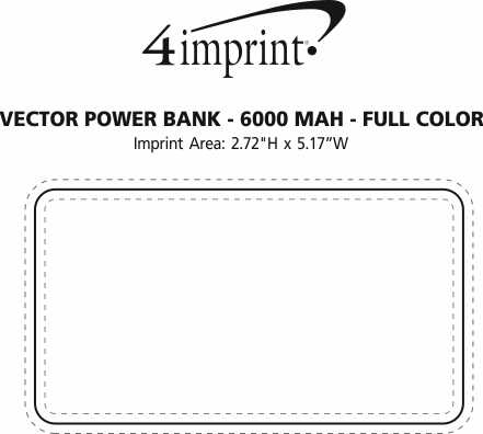 Imprint Area of Vector Power Bank - 6000 mAh - Full Color