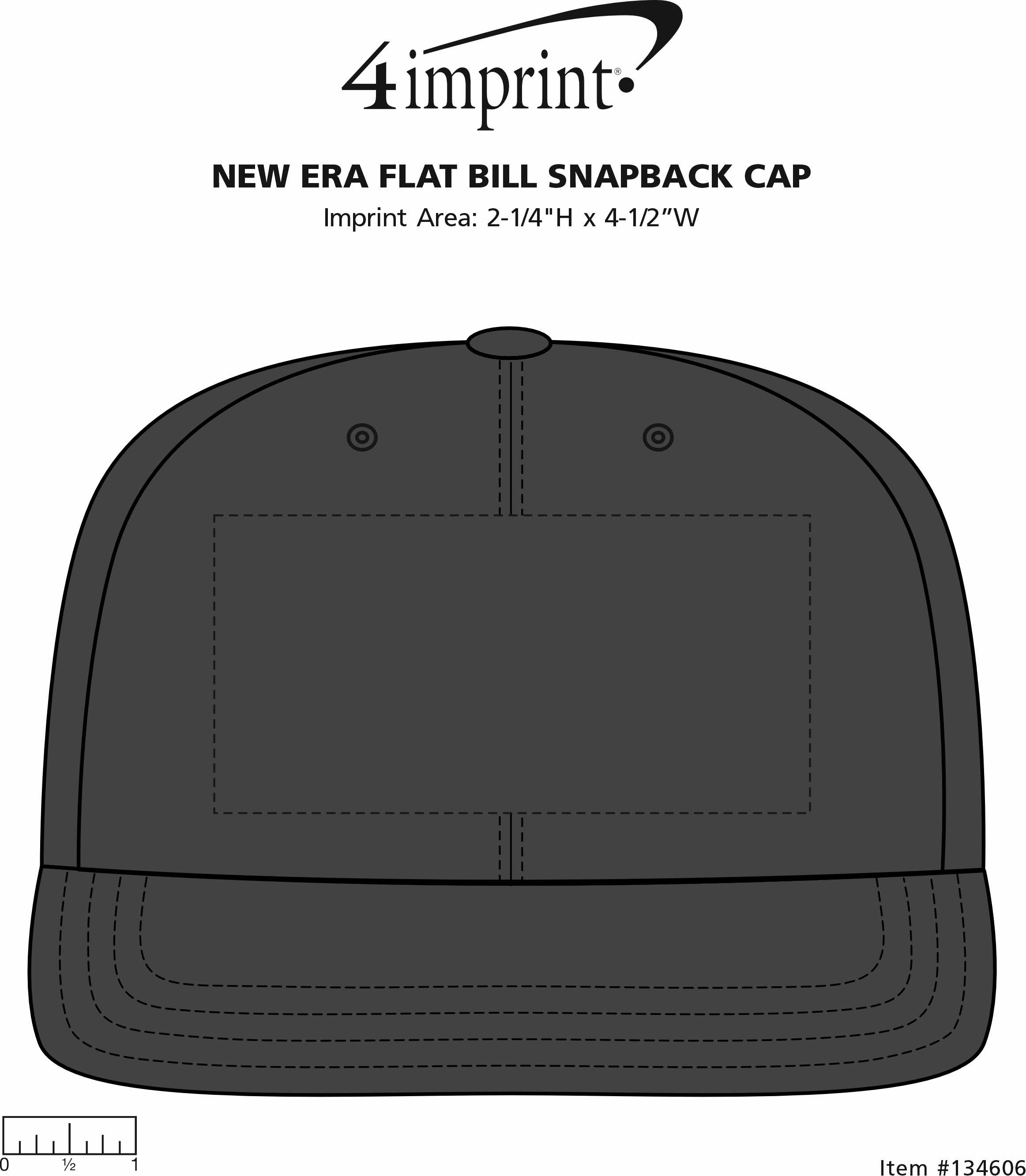 Imprint Area of New Era Flat Bill Snapback Cap