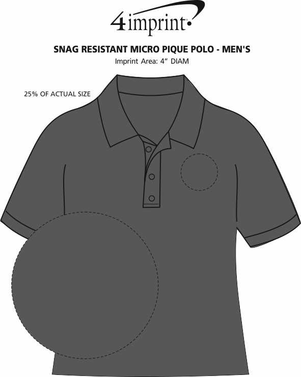 Imprint Area of Snag Resistant Micro Pique Polo - Men's