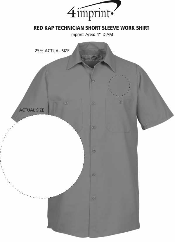 Imprint Area of Red Kap Technician Short Sleeve Work Shirt