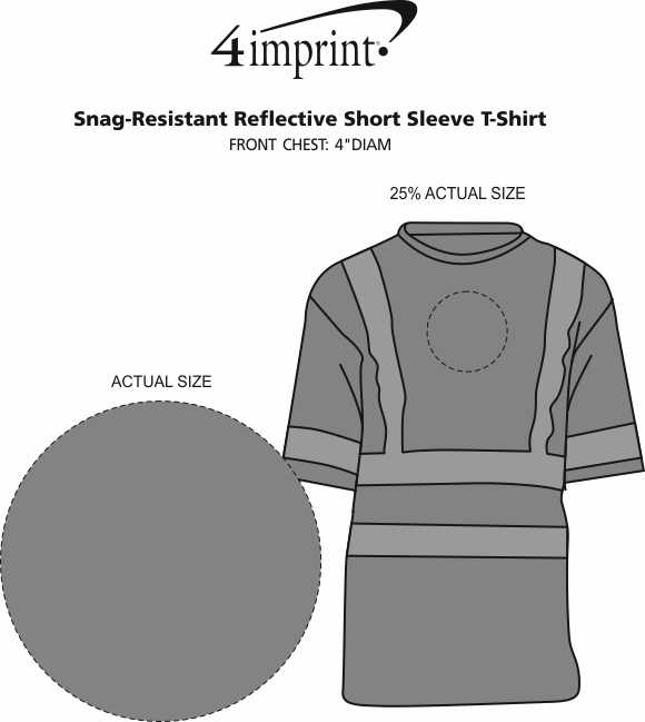 Imprint Area of Snag-Resistant Reflective Short Sleeve T-Shirt
