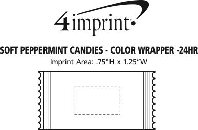 Imprint Area of Soft Peppermint Candies - Color Wrapper - 24 hr