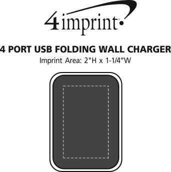 Imprint Area of 4 Port USB Folding Wall Charger