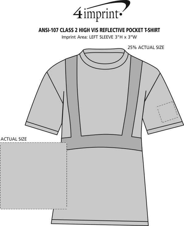 Imprint Area of High Vis Reflective Pocket T-Shirt