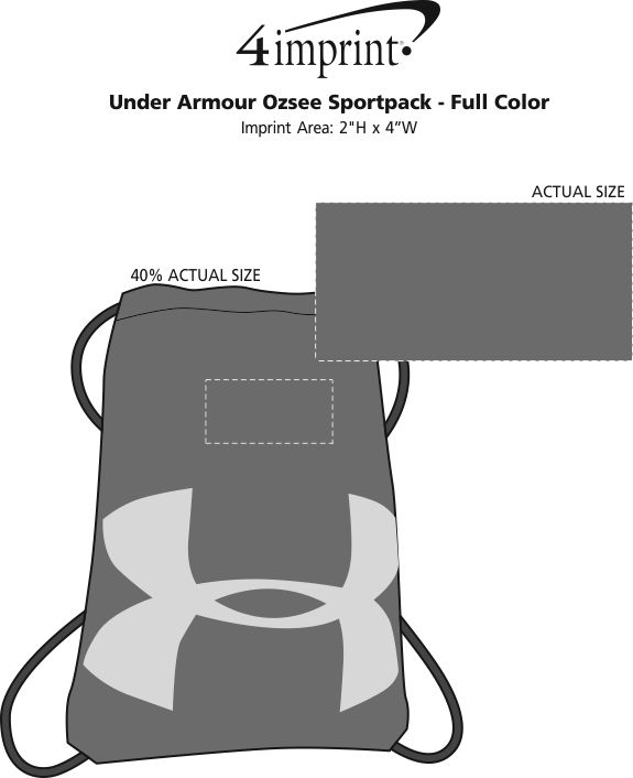 Imprint Area of Under Armour Ozsee Sportpack - Full Color