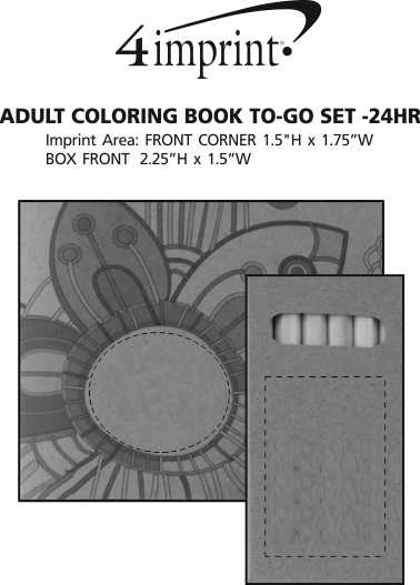 Imprint Area of Adult Coloring Book To-Go Set - 24 hr