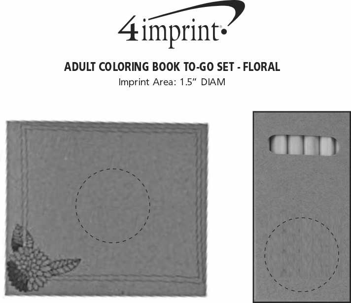 Imprint Area of Adult Coloring Book To-Go Set - Floral