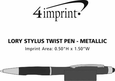 Imprint Area of Lory Stylus Twist Pen - Metallic