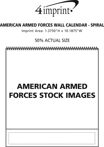 Imprint Area of American Armed Forces Wall Calendar - Spiral
