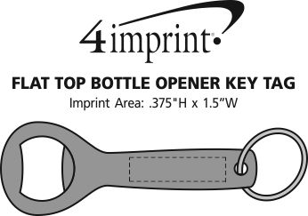 Imprint Area of Flat Top Bottle Opener Keychain