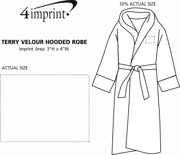 Imprint Area of Terry Velour Hooded Robe