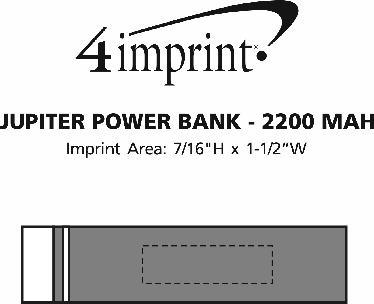 Imprint Area of Jupiter Power Bank - 2200 mAh