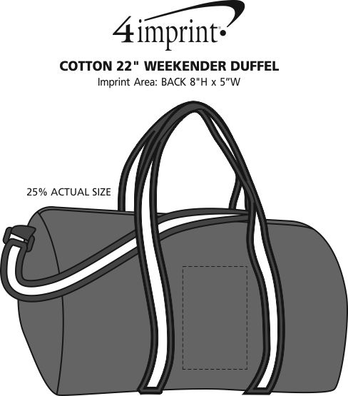 Imprint Area of Cotton 22" Weekender Duffel