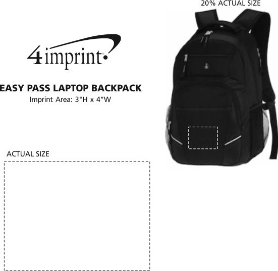 Imprint Area of Easy Pass Laptop Backpack