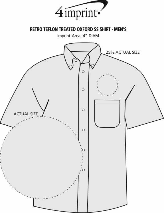 Imprint Area of Retro Teflon Treated Oxford SS Shirt - Men's