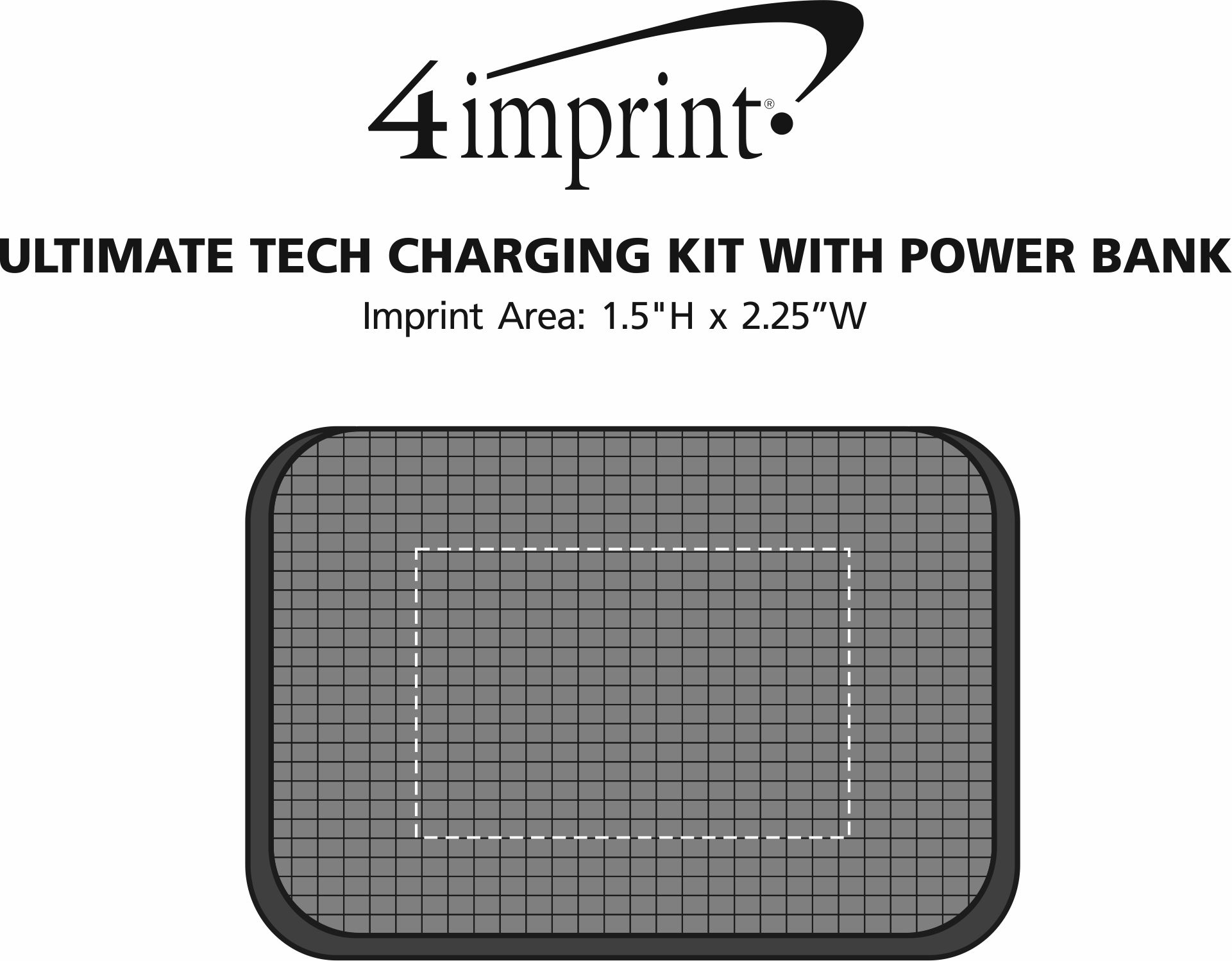 Imprint Area of Ultimate Tech Charging Kit with Power Bank