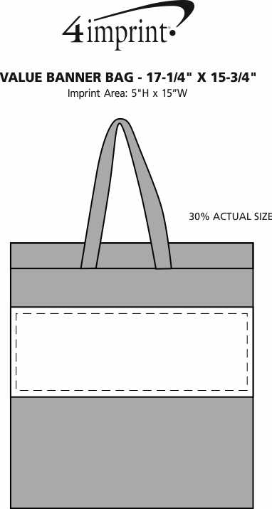 Imprint Area of Full Color Banner Bag - 17-1/4" x 15-3/4"