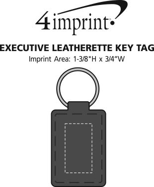 Imprint Area of Executive Leatherette Keychain
