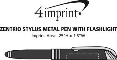 Imprint Area of Zentrio Stylus Metal Pen with Flashlight