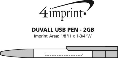Imprint Area of Duvall USB Pen - 2GB