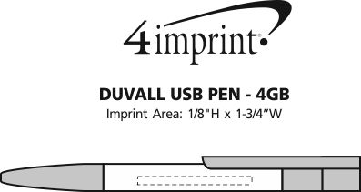 Imprint Area of Duvall USB Pen - 4GB