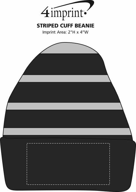 Imprint Area of Striped Cuff Beanie