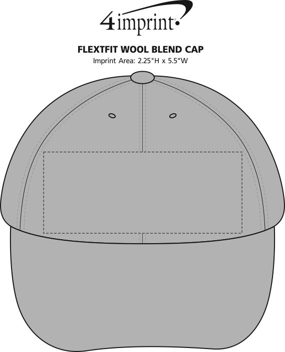 Imprint Area of Flexfit Wool Blend Cap