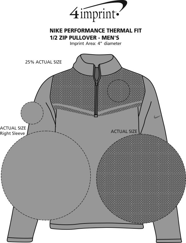 Imprint Area of Nike Performance Thermal Fit 1/2-Zip Pullover - Men's