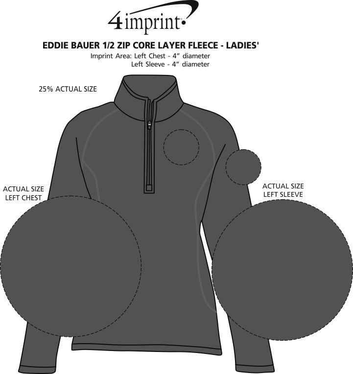 Imprint Area of Eddie Bauer 1/2-Zip Core Layer Fleece - Ladies'