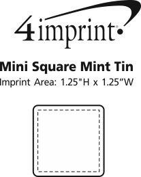 Imprint Area of Mini Square Mint Tin
