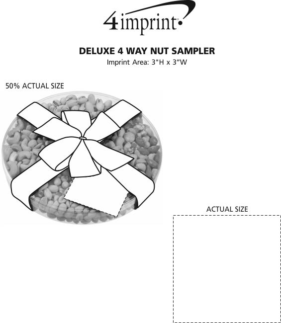 Imprint Area of Deluxe 4 Way Nut Sampler