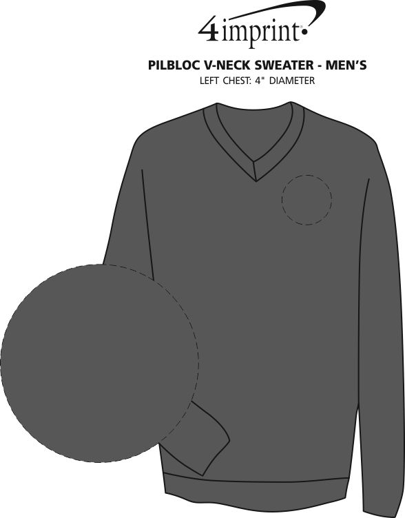 Imprint Area of Pilbloc V-Neck Sweater - Men's