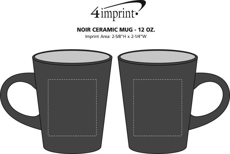 Imprint Area of Noir Ceramic Mug - 12 oz.