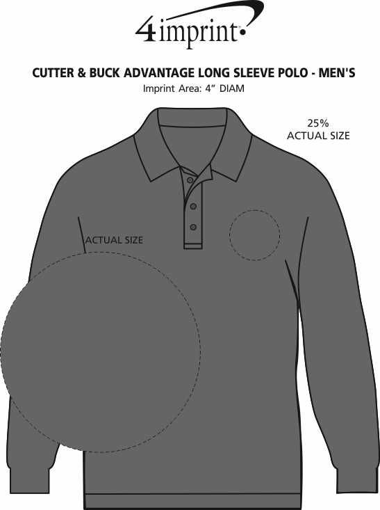 Imprint Area of Cutter & Buck Advantage Long Sleeve Polo - Men's