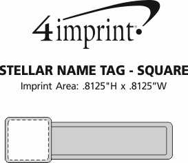 Imprint Area of Stellar Name Tag - Square - Magnet Back