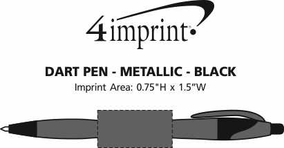 Imprint Area of Dart Pen - Metallic - Black