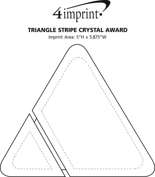 Imprint Area of Triangle Stripe Crystal Award