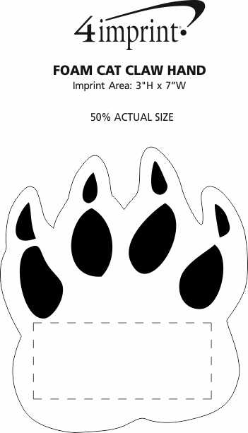 Imprint Area of Foam Cat Claw Hand