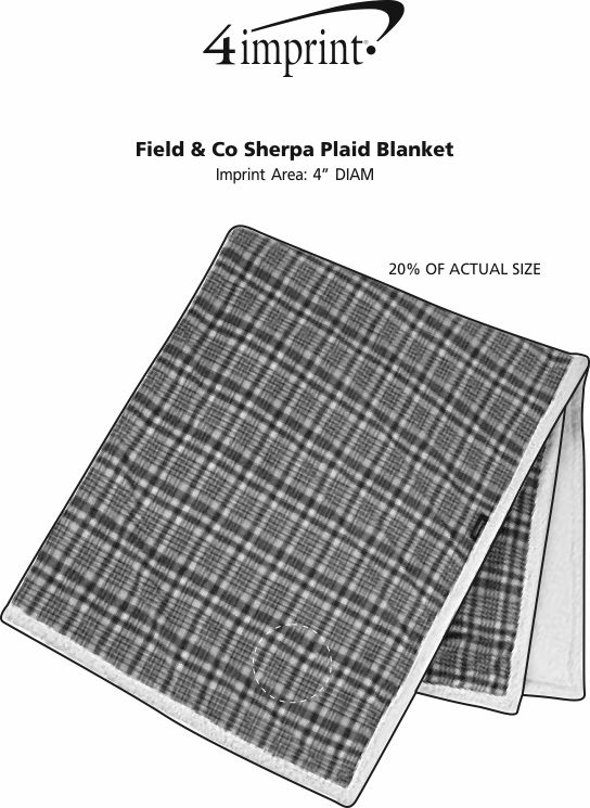 Imprint Area of Field & Co. Sherpa Plaid Blanket