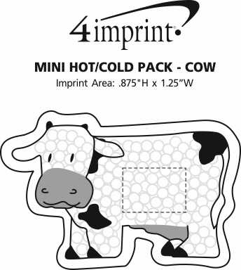 Imprint Area of Mini Hot/Cold Pack - Cow
