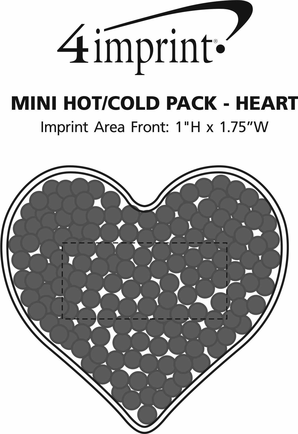 Imprint Area of Mini Hot/Cold Pack - Heart