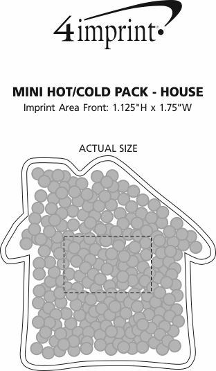 Imprint Area of Mini Hot/Cold Pack - House