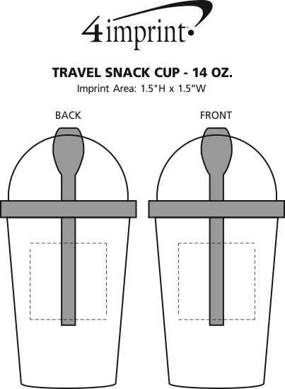 Imprint Area of Travel Snack Cup - 14 oz.