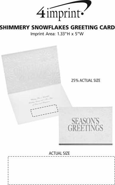 Imprint Area of Shimmery Snowflakes Greeting Card