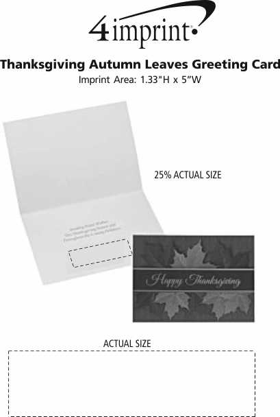 Imprint Area of Thanksgiving Autumn Leaves Greeting Card