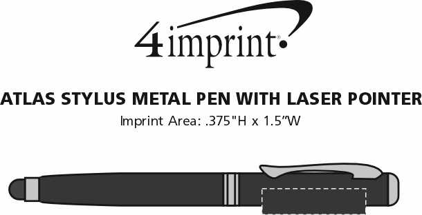 Imprint Area of Atlas Stylus Metal Pen with Laser Pointer